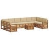 vidaXL Ensemble de canap&eacute; d'angle avec coussin 11 pcs Naturel et Beige