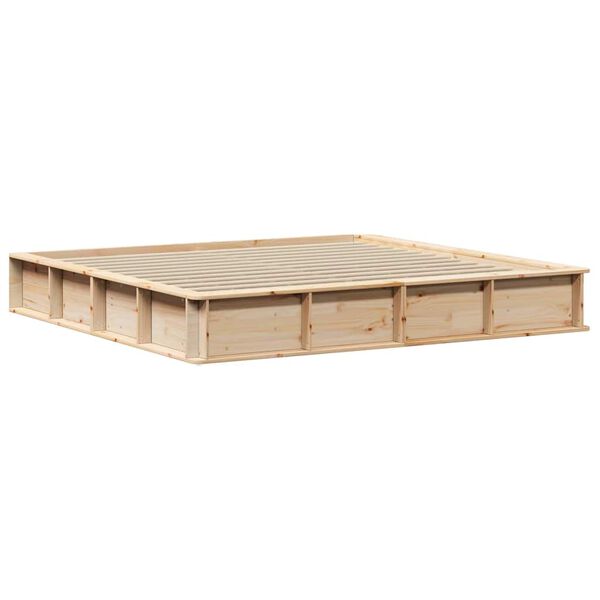 vidaXL Cadre de lit Marron 180 x 200 cm Bois de pin massif