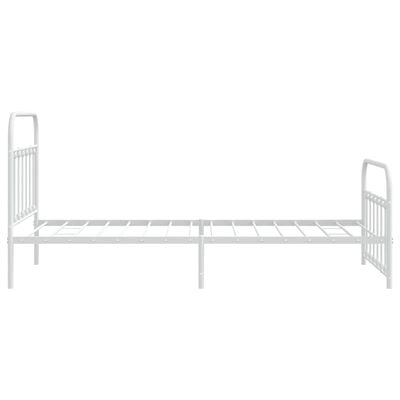 vidaXL Cadre de lit métal sans matelas et pied de lit blanc 100x200 cm