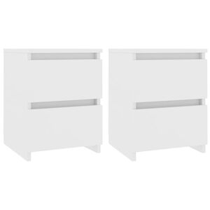 vidaXL Tables de chevet 2 pcs Blanc 30x30x40 cm Bois d'ingénierie