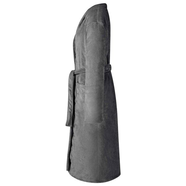 vidaXL Robe de bain sans capuche Gris fonc&eacute; xxl Flanelle