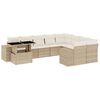 vidaXL Salon de jardin avec coussins 10 pcs beige r&eacute;sine tress&eacute;e