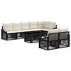 vidaXL Ensemble de canap&eacute; de jardin 9 pc Noir et blanc cr&egrave;me polyrotin