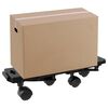 vidaXL Chariots de d&eacute;m&eacute;nagement &agrave; 4 roues 6 pcs noir PP 170 kg
