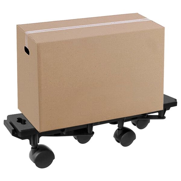 vidaXL Chariots de d&eacute;m&eacute;nagement &agrave; 4 roues 6 pcs noir PP 170 kg