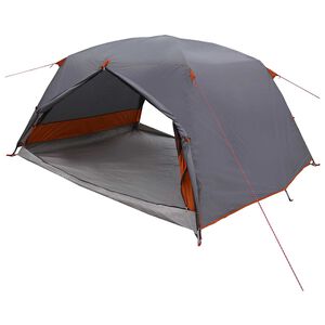 vidaXL Tente de randonn&eacute;e 4 personne Gris et orange