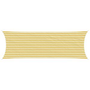 vidaXL Voile d'ombre Jaune et blanc 2 x 6 m HDPE