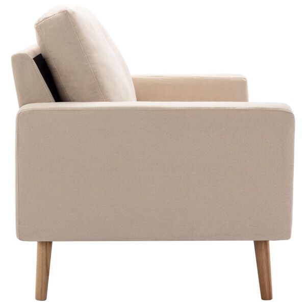 vidaXL Canap&eacute; &agrave; 2 places Cr&egrave;me Tissu