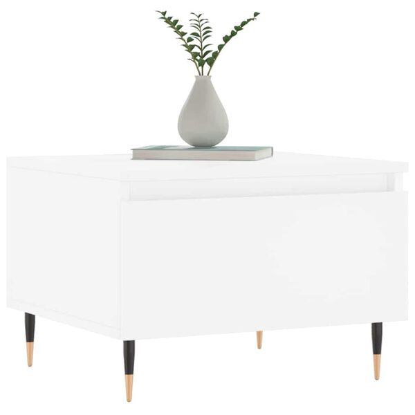 vidaXL Table basse blanc 50x46x35 cm bois d'ing&eacute;nierie