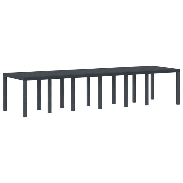 vidaXL Table de jardin pour repas Anthracite 350 x 100 x 73 cm