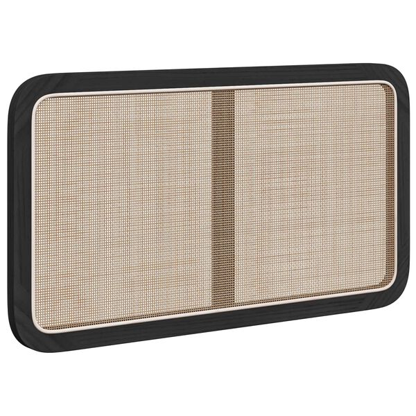 vidaXL T&ecirc;te de lit avec t&ecirc;te de lit Noir 100 x 55 x 3 cm Rotin