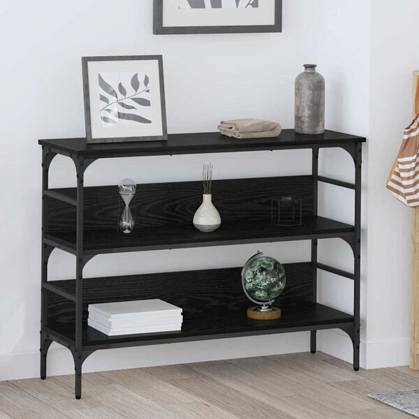 vidaXL Table console Ch&ecirc;ne noir 100 x 32 x 75 cm Bois d'ing&eacute;nierie