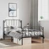 vidaXL Cadre de lit m&eacute;tal sans matelas et pied de lit noir 100x200 cm