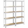 vidaXL &Eacute;tag&egrave;res de rangement &agrave; 5 niveaux 2 pcs acier bois d'ing&eacute;nierie