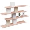 vidaXL &Eacute;tag&egrave;re flottante 4 pcs Rose 100 x 18 x 2,5 cm Acier