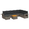 vidaXL Salon de jardin 9 pcs avec coussins gris r&eacute;sine tress&eacute;e