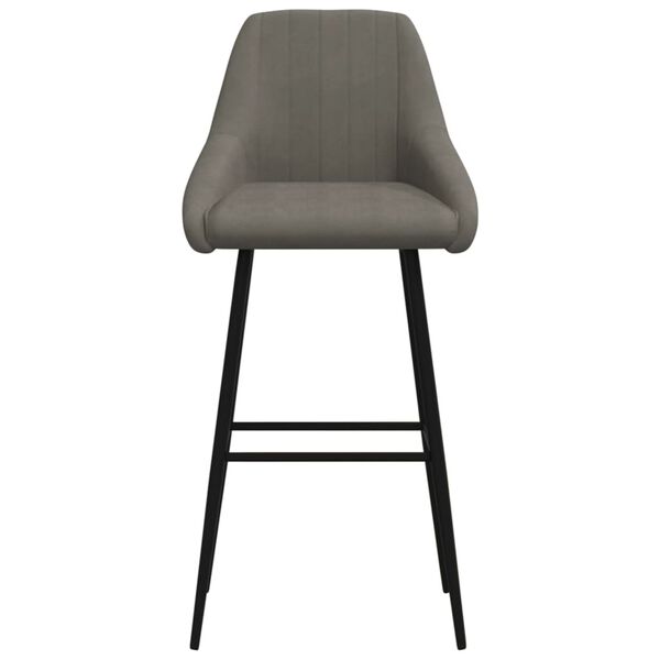 vidaXL Tabouret de bar Gris fonc&eacute; Velours