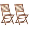 vidaXL Chaises pliantes 2 pi&egrave;ces en bois d'acacia massif