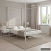vidaXL Cadre de lit à baldaquin sans matelas blanc métal 120x200 cm