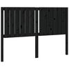 vidaXL T&ecirc;te de lit Noir 145,5x4x100 cm Bois massif de pin