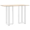 vidaXL Pieds de table de bar en T, 2 pi&egrave;ces, blanc, 40 x 35 x (100-101) cm, acier