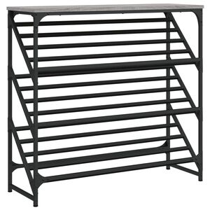 vidaXL &Eacute;tag&egrave;re &agrave; chaussures sonoma gris 90x30x85 cm bois d'ing&eacute;nierie