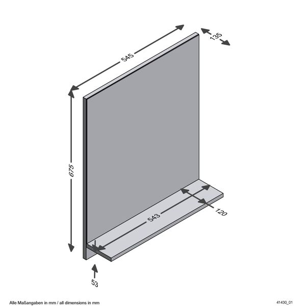 FMD Miroir mural avec &eacute;tag&egrave;re 54,5x13,5x67,5 cm Ch&ecirc;ne artisanal