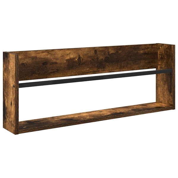 vidaXL &Eacute;tag&egrave;re &agrave; magazines avec &eacute;tag&egrave;re Ch&ecirc;ne fum&eacute; 80 x 12 x 30 cm