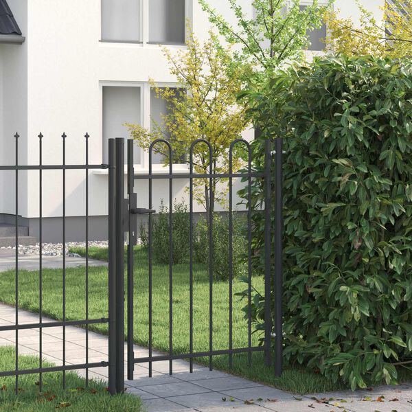 vidaXL Porte de Cl&ocirc;ture Gris 103 x 175 cm Acier enduit de poudre
