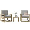 vidaXL Salon de jardin 3 pcs bois de pin impr&eacute;gn&eacute;