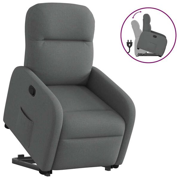 vidaXL Fauteuil inclinable Gris fonc&eacute; Tissu