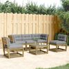 vidaXL Salon de jardin 5 pcs avec coussins bois de pin impr&eacute;gn&eacute;