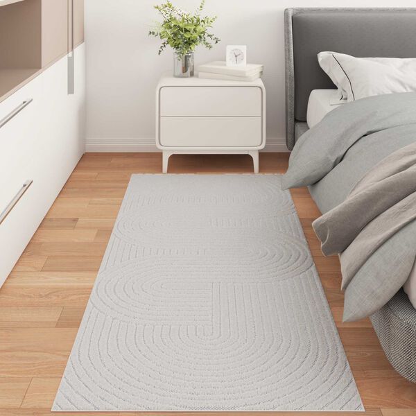 vidaXL Tapis de surface HUARTE Cr&egrave;me 150 x 80 cm Polyester