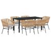 vidaXL Ensemble de salle &agrave; manger pour jardin 7 pcs Marron