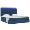 vidaXL Lit avec rangement et LED avec LED Bleu 160 x 200 cm Polyester