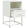 vidaXL Table de chevet blanc 36x39x60,5 cm acier