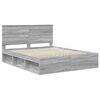 vidaXL Cadre de lit Gris Sonoma 160 x 200 cm Bois de pin massif