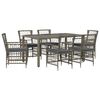 vidaXL Ensemble de repas ext&eacute;rieur 7 pc Gris polyrotin