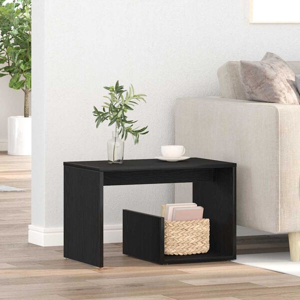 vidaXL Table d'appoint Ch&ecirc;ne noir 59 x 36 x 38 cm Bois d'ing&eacute;nierie