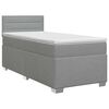vidaXL Lit boxspring avec matelas Gris clair 90 x 190cm Tissu