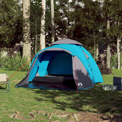 vidaXL Tente de camping à dôme 3 personnes bleu libération rapide