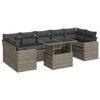 vidaXL Salon de jardin 8 pcs avec coussins gris r&eacute;sine tress&eacute;e