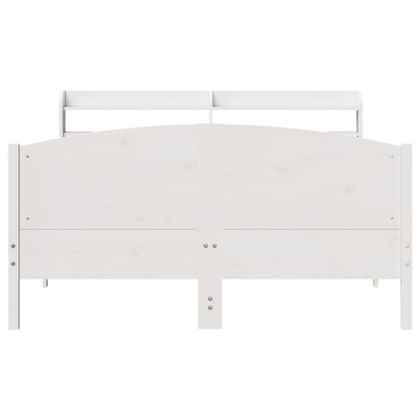 vidaXL Cadre de lit sans matelas blanc 140x190 cm bois de pin massif