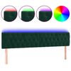 vidaXL T&ecirc;te de lit &agrave; LED Vert fonc&eacute; 200x7x78/88 cm Velours