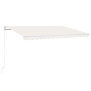 vidaXL Auvent manuel r&eacute;tractable avec LED 450x300 cm Cr&egrave;me
