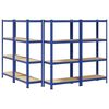 vidaXL &Eacute;tag&egrave;res de rangement &agrave; 4 niveaux 4 pcs acier bois d'ing&eacute;nierie