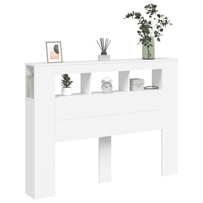 vidaXL Tête de lit à LED blanc 140x18,5x103,5 cm bois d'ingénierie