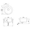 vidaXL &Eacute;vier de cuisine Granit Seul lavabo Rond Beige