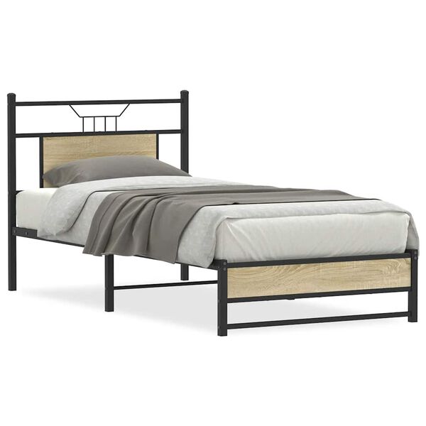 vidaXL Cadre de lit sans matelas ch&ecirc;ne sonoma 90x200 cm