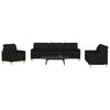 vidaXL Ensemble de canap&eacute;s 3 pcs noir tissu